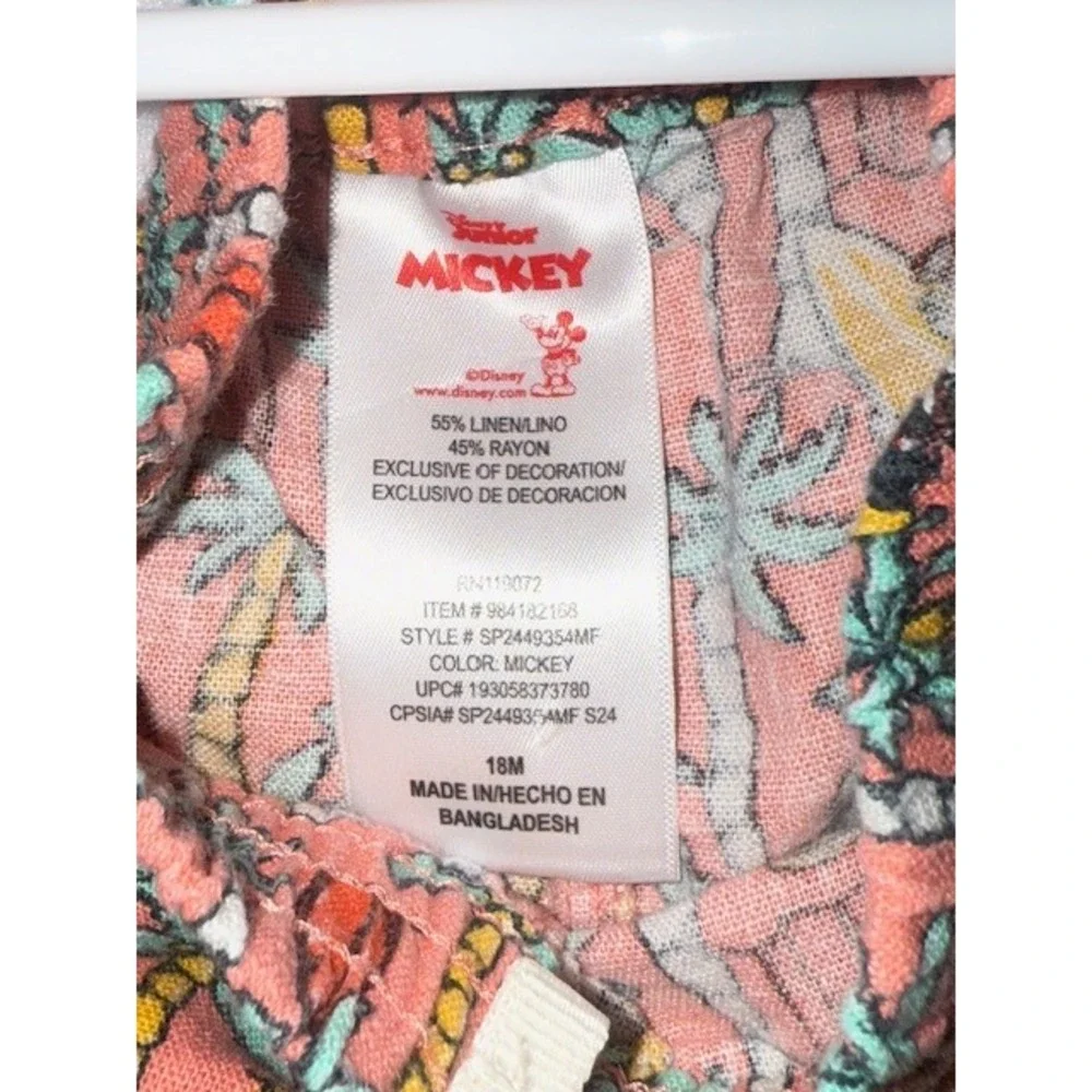 Disney Junior Mickey Mouse Surfing‎ Palm Tree Button-Up Shirt & Shorts Set 18M